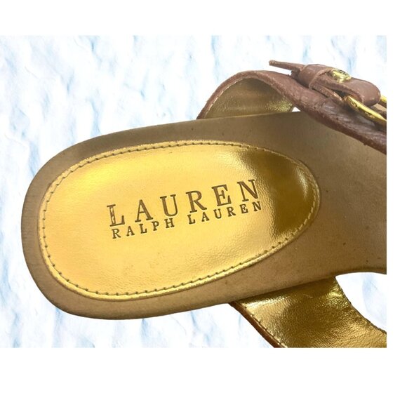 SOLD! Ralph Lauren Kendra Genuine Pebble Leather (11878  A/15) Thong Sandal 9.5B - Picture 11 of 14